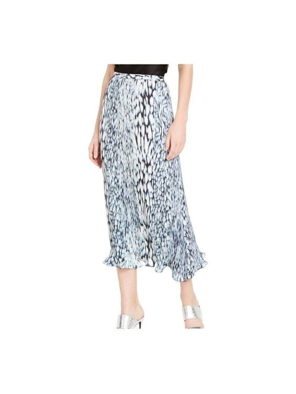 Elie Tahari Pleated Printed Midi Skirt Size 0